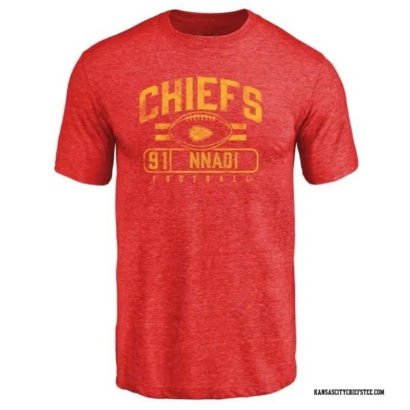 Men's Kansas City Chiefs ＃91 Derrick Nnadi Red Flanker T-Shirt